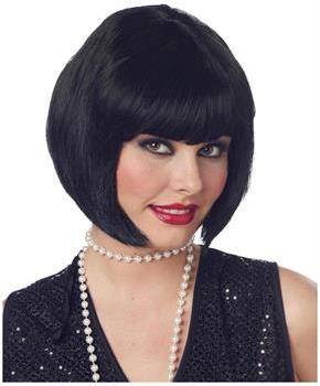 Black Bob Flapper Costume Wig Adult