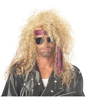 Blonde Heavy Metal Rocker Costume Wig Adult