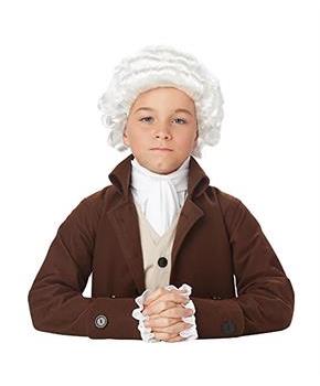 Colonial Man Child Costume Wig