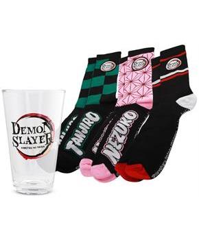 Demon Slayer Pint Glass and Sock Bundle