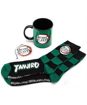 Demon Slayer Tanjiro Mug, Socks, and Ornament Bundle