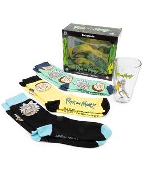 Rick and Morty Pint Glass and Sock Bundle