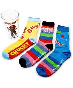 Child's Play Chucky Pint Glass and Sock Bundle