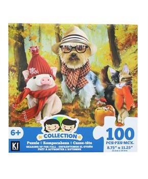 Dog, Cat and Pig In Hats 100 Piece Juvenile Collection Jigsaw Puzzle
