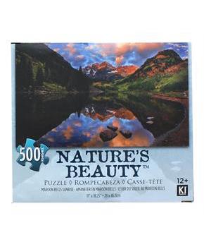 Sunset Mountains 500 Piece Natures Beauty Jigsaw Puzzle