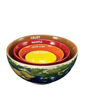 Earth Cross Section Nesting Bowls Set of 4