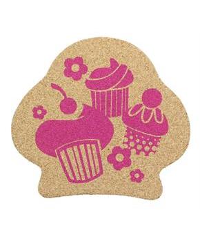 Single Retro Cork Drink Coaster - Cupcake Cluster