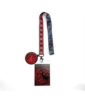 Game of Thrones House Targaryen Lanyard w/ PVC Charm