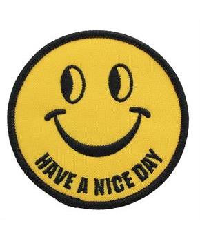 Smiley Face "Have a Nice Day" Iron-On Fabric Patch