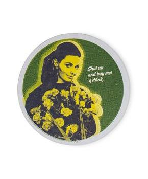 Single Retro Cork Drink Coaster - Shut Up And Buy Me A Drink