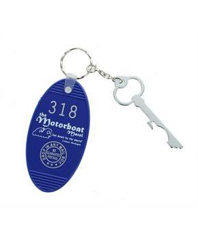 Retro Motel Key Fob - The Motorboat Motel Blue
