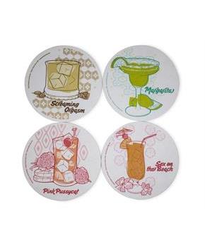Retro Cork Coaster Set - Drinks - Set of 4