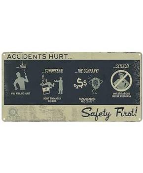 Portal Safety First Tin Wall Sign
