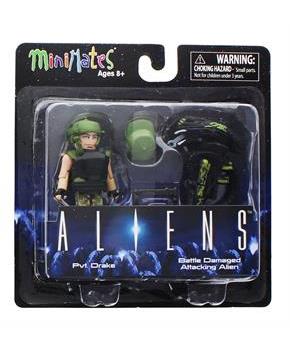 Aliens Pvt. Drake & Battle Damaged Attacking Alien 2-Pack Series 1 Minimates