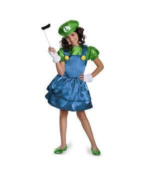 Super Mario Bros Girl's Luigi Costume Dress