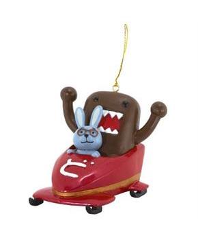 Domo Holiday Ornament: Bobsledding Domo and Mr. Usaji