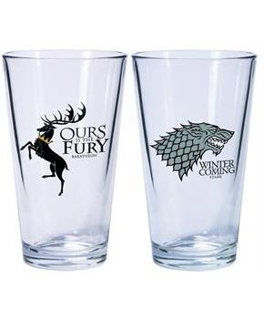 Game Of Thrones Pint Glass Set Of 2 Stark & Baratheon