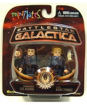 Battlestar Galactica Series 3 Minimates Adama and Thrace