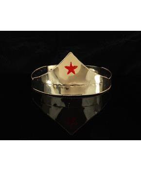 Wonder Gold and Red Star Adjustable Costume Crown Adult