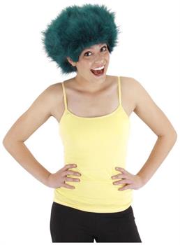 Teal Fuzzy Costume Wig Adult