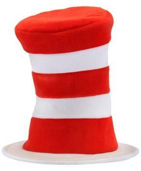 Dr. Seuss Cat In The Hat Adult Deluxe Velboa Costume Hat One Size