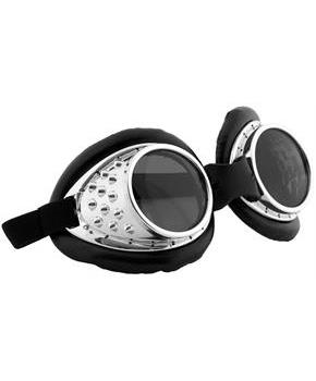 Radioactive Aviator Silver Adult Costume Goggles