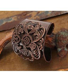 Steampunk Antique Copper Costume Jewelry Cuff Adult