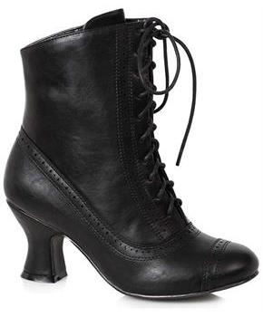 Victorian 2.5" Heel Women's Mid Calf Lace Up Costume Boot (Black)