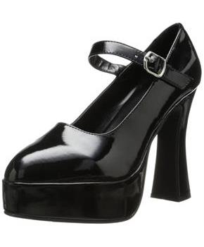 5" Chunky Heel with 1.5" Platform Black Mary Jane