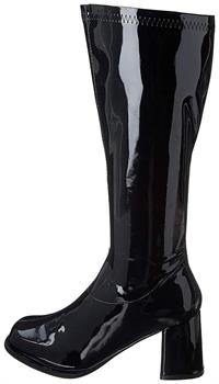 3" Gogo Boots Black with Zipper