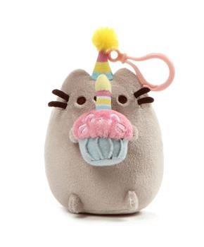 Pusheen Snackable Birthday Cupcake 5" Plush Backpack Clip