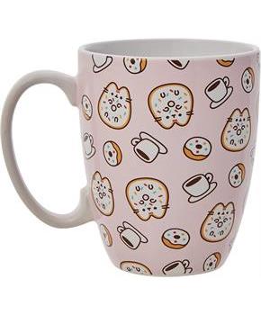 Pusheen Pink Donuts & Coffee 12oz Stoneware Mug