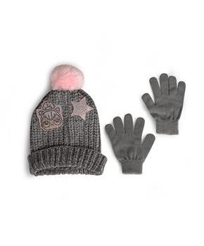 LOL Surprise Dolls Girls Winter Beanie & Glove Set | Grey