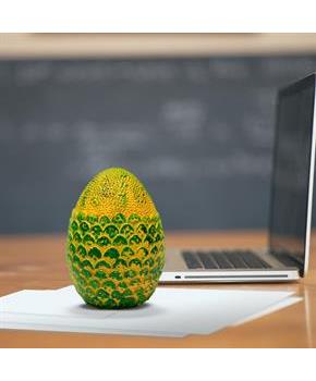 Dragon Egg Paperweight Replica | Solid Resin 4.5-Inch | Fleece Pouch | Green