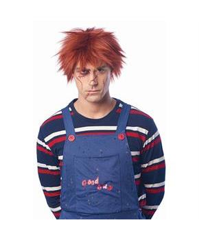 Evil Doll Adult Costume Wig | Red
