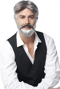 Gambler Wig & Beard Costume Set