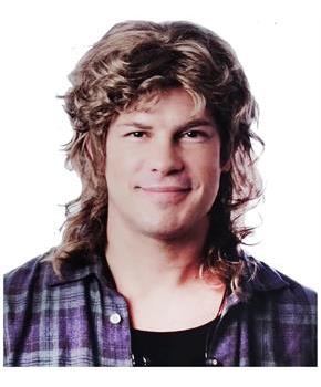 Hipster Mullet MIxed Mixed Blonde Costume Wig