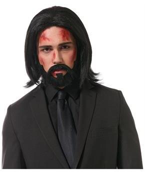 Hitman Adult Costume Wig and Beard Set | Black