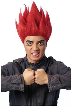 Anime Red Riot Adult Red Costume Wig
