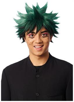 Anime Hero Adult Green and Black Costume Wig