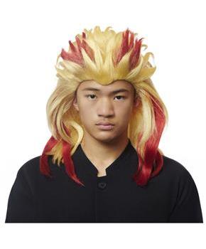 Fire Power Yellow & Red Adult Costume Anime Wig