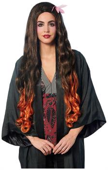 Sister Slayer Brown & Orange Adult Costume Anime Wig