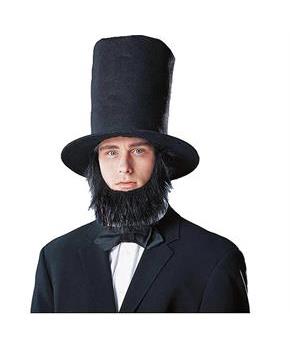 Abraham Lincoln Men&#39;s Costume Hat with Beard - Black