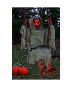 36" Pumpkin Man on Swing Hanging Halloween Decor