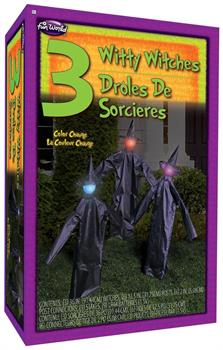 Light-Up & Color Change 36 Inch Lawn Witches | Set of 3