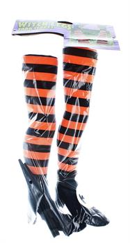 Witch Legs Yard Stakes Orange/Black Halloween DÃcor