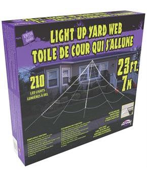 Mega 24 Foot Light-Up 210 LED Yard Web Halloween Decor
