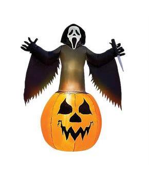 Scream Ghost Face Pumpkin Halloween Lawn Inflatable