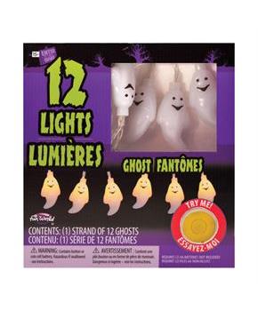 Glowing Ghost String Lights | 5.9 Foot String w/ 12 LED Lights