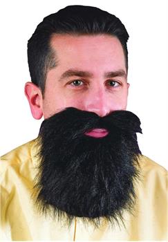 Black Mustache and Long Beard Costume Accessory